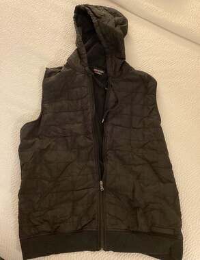 Michael Kors  Black Quilted Front Hooded Vest Size L